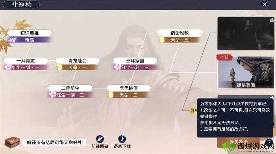 天涯明月刀手游，叶知秋特殊结局全面攻略，高效选择策略与资源管理技巧